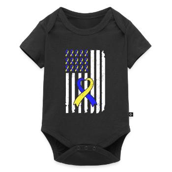 Down Syndrome Awareness Loop extra - Baby Premium short-sleeve bodysuit - black - Front