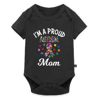Proud mom of autistic child consciousness - Baby Premium short-sleeve bodysuit - black - Front