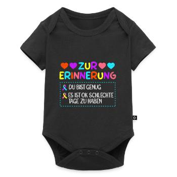 Mentale Gesundheit Zur Erinnerung Selbstachtung - Baby Premium Kurzarmbody - Schwarz - Vorne