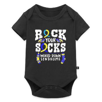 Down Syndrome Rock your Socks Awareness - Body à manches courtes Premium Bébé - noir - Devant