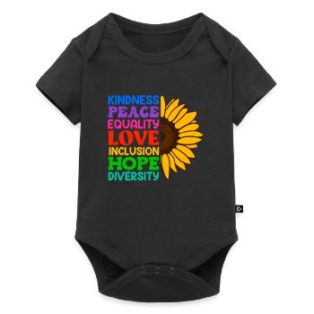 Inclusion Acceptance Kindness Solidarity - Baby Premium short-sleeve bodysuit - black - Front