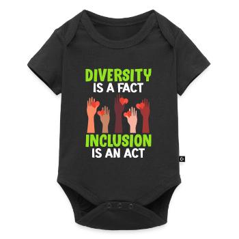 La diversité est un fait L’inclusion est un acte Vielfalt - Body à manches courtes Premium Bébé - noir - Devant