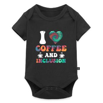 J’adore le café et le handicap Inklusion - Body à manches courtes Premium Bébé - noir - Devant