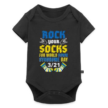 Rock your Socks Down Syndrome Awareness - Baby Premium short-sleeve bodysuit - black - Front