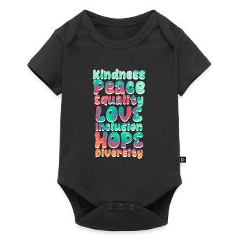 Inclusion Acceptance Kindness Solidarity - Baby Premium short-sleeve bodysuit - black - Front