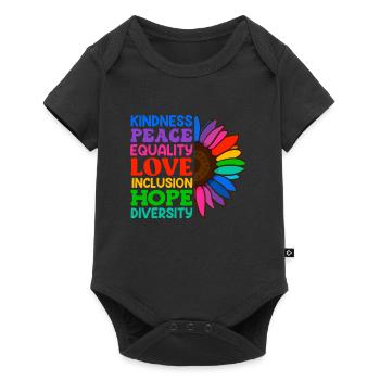 Inclusion Acceptance Kindness Solidarity - Baby Premium short-sleeve bodysuit - black - Front