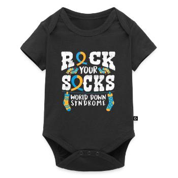 Down Syndrome Rock Your Socks Awareness - Body à manches courtes Premium Bébé - noir - Devant