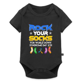 Down Syndrome Awareness Trisomy 21 - Baby Premium short-sleeve bodysuit - black - Front