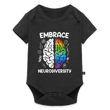L’autisme embrasse la neurodiversité Autiste - Body à manches courtes Premium Bébé - noir - Devant