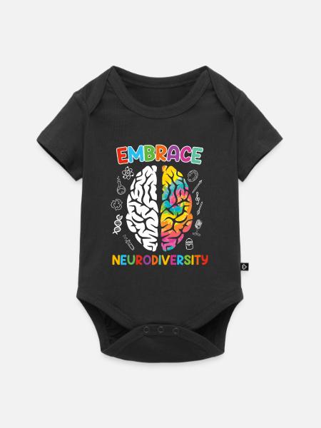 Autismus Embrace Neurodiversity Autisten - Baby Premium Kurzarmbody - Schwarz