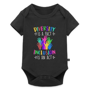 Diversity is a fact Inclusion is an Act Vielfalt - Baby Premium short-sleeve bodysuit - black - Front
