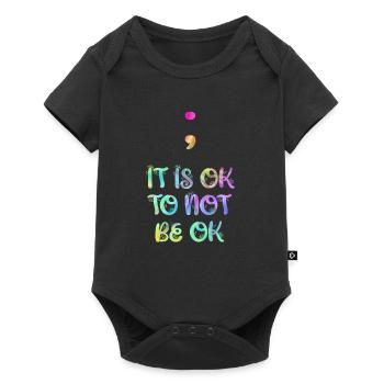 Mental Health It is ok to not be ok - Baby Premium short-sleeve bodysuit - black - Front