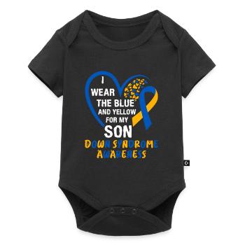 Down syndrome Mom and Dad autistic child - Baby Premium short-sleeve bodysuit - black - Front