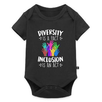 La diversité est un fait L’inclusion est un acte Vielfalt - Body à manches courtes Premium Bébé - noir - Devant