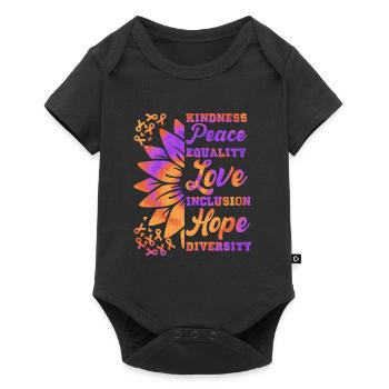 Inclusion Kindness Peace Hope - Baby Premium short-sleeve bodysuit - black - Front