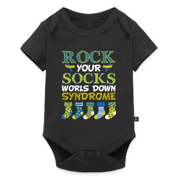 Rock your Socks World Down Syndrome Tag Awareness - Body à manches courtes Premium Bébé - noir - Devant