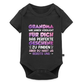 Weltbeste Oma Muttertag Beste Oma Super Grandma - Baby Premium Kurzarmbody - Schwarz - Vorne