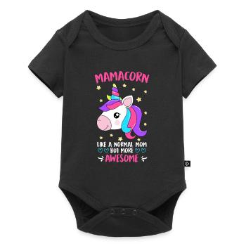 Mamacorn Cool Licorne Fan Maman Mères - Body à manches courtes Premium Bébé - noir - Devant