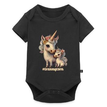 Omacorn Unicorn Fans Grands-mères Licorne - Body à manches courtes Premium Bébé - noir - Devant