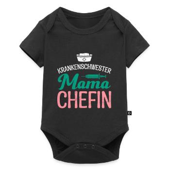 Mama Chefin Muttertag Mama Boss Supervisor - Baby Premium Kurzarmbody - Schwarz - Vorne