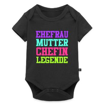 Ehefrau Mama Chefin Muttertag Supervisor - Baby Premium Kurzarmbody - Schwarz - Vorne