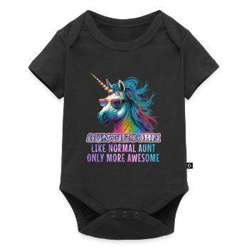 Tanticorn Mother's Day Aunties Unicorn Merchandise - Baby Premium short-sleeve bodysuit - black - Front