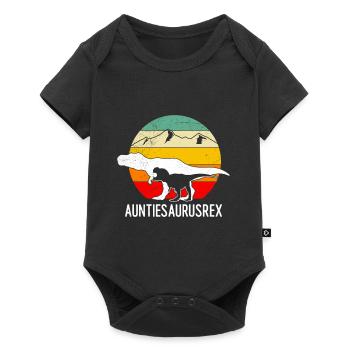 Auntiesaurus Aunt Mother's Day Dinosaur Fan - Baby Premium short-sleeve bodysuit - black - Front
