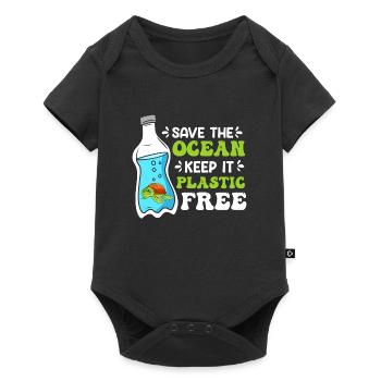 Les écologistes sauvent l’océan Pas de plastique - Body à manches courtes Premium Bébé - noir - Devant