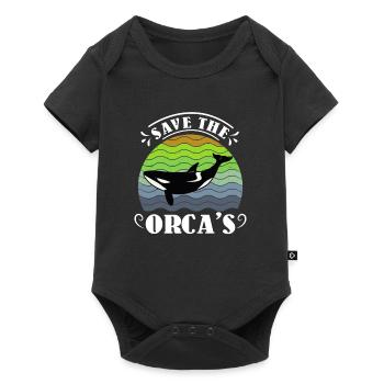 Save the Whales Orka Whale Conservation Environment - Body à manches courtes Premium Bébé - noir - Devant