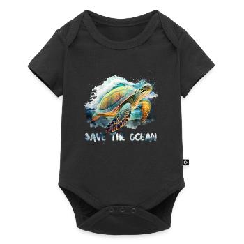 Save the turtles Save the Ocean Conservation - Baby Premium short-sleeve bodysuit - black - Front