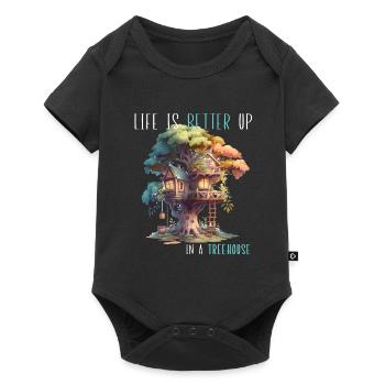 Constructeur de cabane dans les arbres - maison de jeu - Body à manches courtes Premium Bébé - noir - Devant