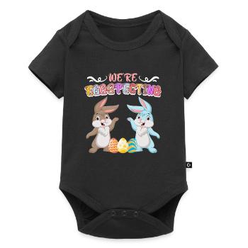 Joyeux oeuf de Pâques specte maman et papa - Body à manches courtes Premium Bébé - noir - Devant