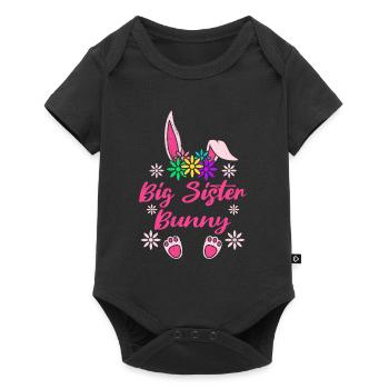 Schwester Hase Osterhasen Schwester Bunny - Baby Premium Kurzarmbody - Schwarz - Vorne