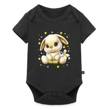 Mignon lapin de Pâques Lapin Visage de lapin mignon - Body à manches courtes Premium Bébé - noir - Devant