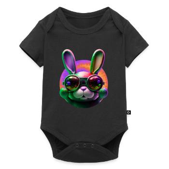 Easter Bunny Face Easter Bunny Rabbit Easter - Baby Premium short-sleeve bodysuit - black - Front