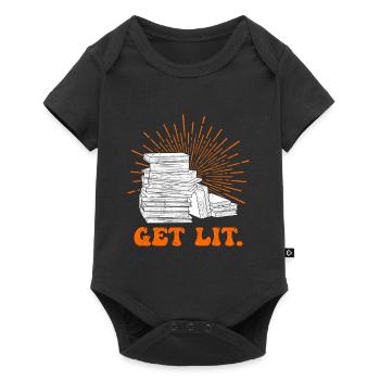 Get lit Buchliebhaber Bücherfreund Bücherliebe - Baby Premium Kurzarmbody - Schwarz - Vorne