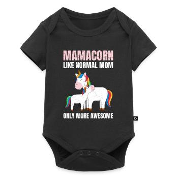 Mamacorn Cool Licorne Fête des mères - Body à manches courtes Premium Bébé - noir - Devant