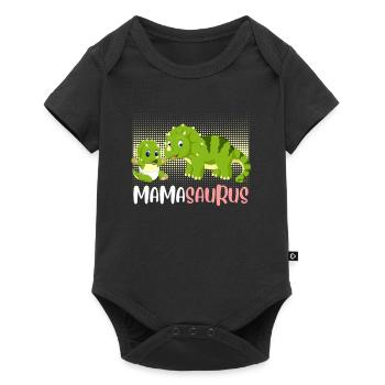 Mamasaurus Muttertag Mama Dinosaurier Mom - Baby Premium Kurzarmbody - Schwarz - Vorne