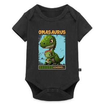 Omasaurus Muttertag Grandma Mama Tag Oma - Baby Premium Kurzarmbody - Schwarz - Vorne