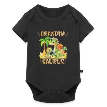 Omasaurus Dinosaurier Grandma Muttertag Granny - Baby Premium Kurzarmbody - Schwarz - Vorne
