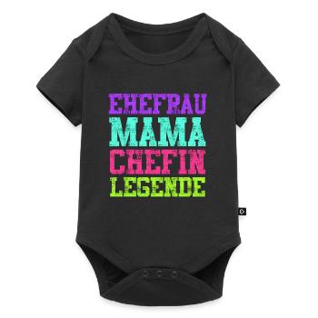 Mama Ehefrau und Chefin Muttertag Mama Boss - Baby Premium Kurzarmbody - Schwarz - Vorne