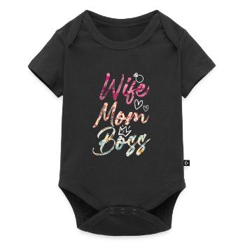 Wife Mom Boss Mother's Day Supervisor - Baby Premium short-sleeve bodysuit - black - Front