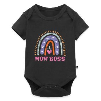 Mama Boss Mother's Day Strong Mom Cool Mom - Baby Premium short-sleeve bodysuit - black - Front