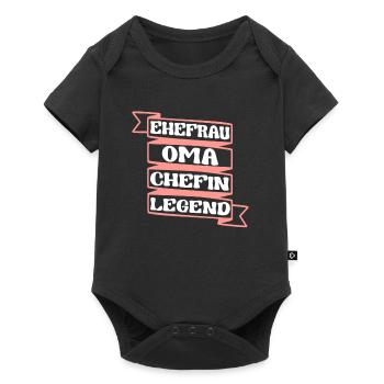 Oma Ehefrau Chefin Legende Großmutter Grandma - Baby Premium Kurzarmbody - Schwarz - Vorne
