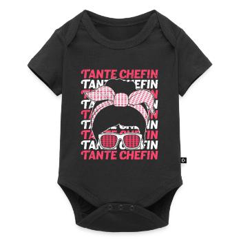 Tante und Chefin Ehefrau Muttertag Tanten - Baby Premium Kurzarmbody - Schwarz - Vorne