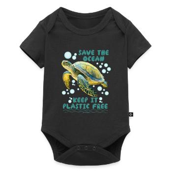 Save the turtles Save the Ocean Conservation - Baby Premium short-sleeve bodysuit - black - Front
