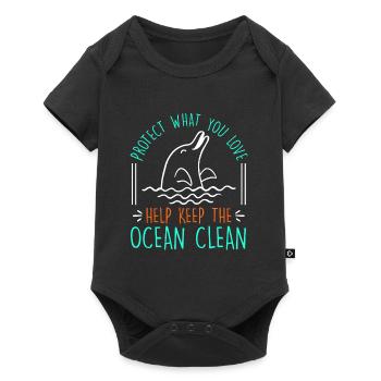 Keep it Clean Save the Ocean Species Protection Environment - Baby Premium short-sleeve bodysuit - black - Front