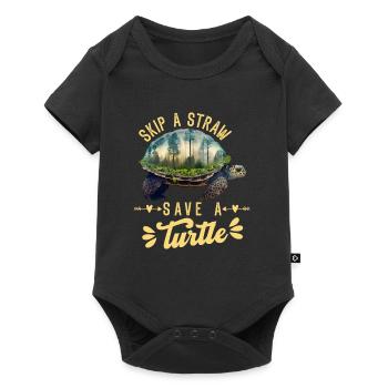 Save the turtles Environmental protection ocean - Baby Premium short-sleeve bodysuit - black - Front