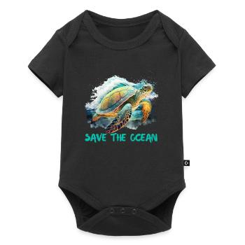 Save the turtles Environmental protection ocean - Baby Premium short-sleeve bodysuit - black - Front