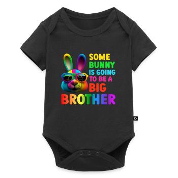 Osterhasen Easter Egg specting Baby Bunny Bruder - Baby Premium Kurzarmbody - Schwarz - Vorne